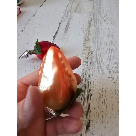 Owc ? Glass clip Rose vintage ornament tulip flowers Xmas tree - Picture 9 of 11